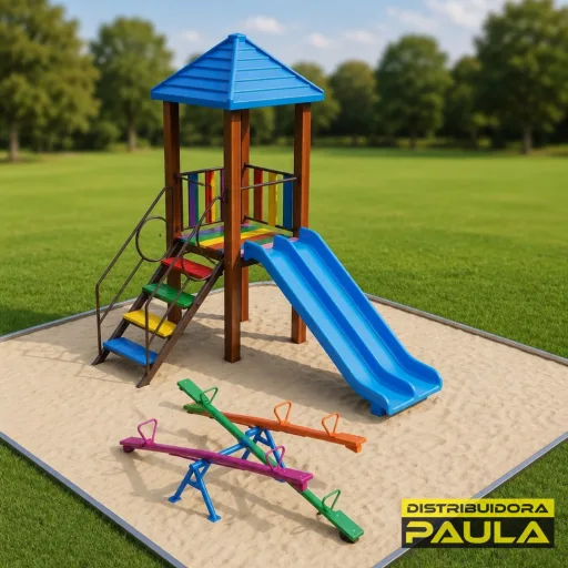 Parque Infantil Torre Básica — 4.0 x 4.0 m + Sube y Baja 3