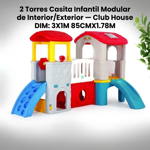 2 Torres Casita Infantil Modular de Interior/Exterior — Club House — Serie Baby / Interior