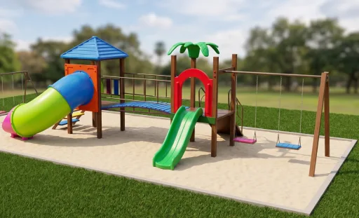 2 Torres Parque Infantil Baby Modular — Medida 7 x 7 — Serie Mega Diversión Premium