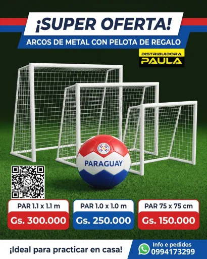 Arcos de Fútbol de Metal (Par) — Serie Súper Oferta — Pequeña (75 x 75 cm)