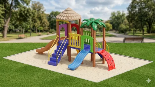 2 Torres Parque Infantil Multicolorado — Medida 7 x 5 — Serie Premium