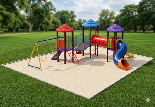 3 Torres Megaparque Infantil — Medida 8 x 8 — Serie Mega Premium