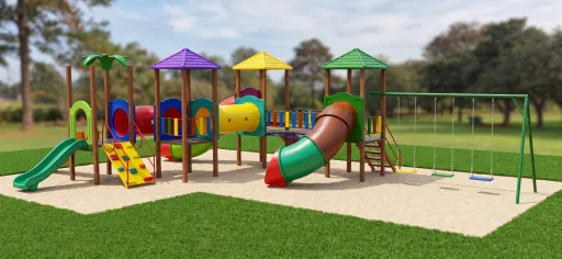 4 Torres Parque Infantil Modular — Medida 12 x 6 — Serie Súper Diversión Extrema