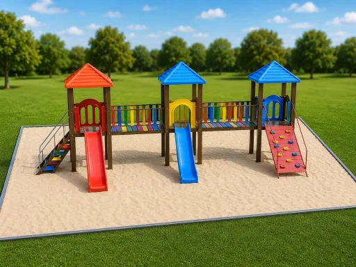 3 Torres Parque Infantil Modular — Medida 7 x 7 — Serie Triple Diversión